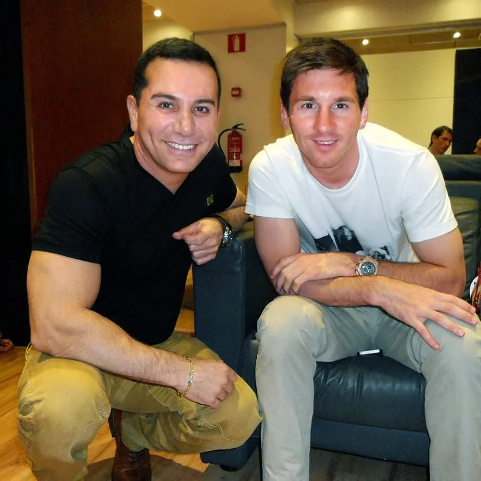 Messi y Claudio Lima